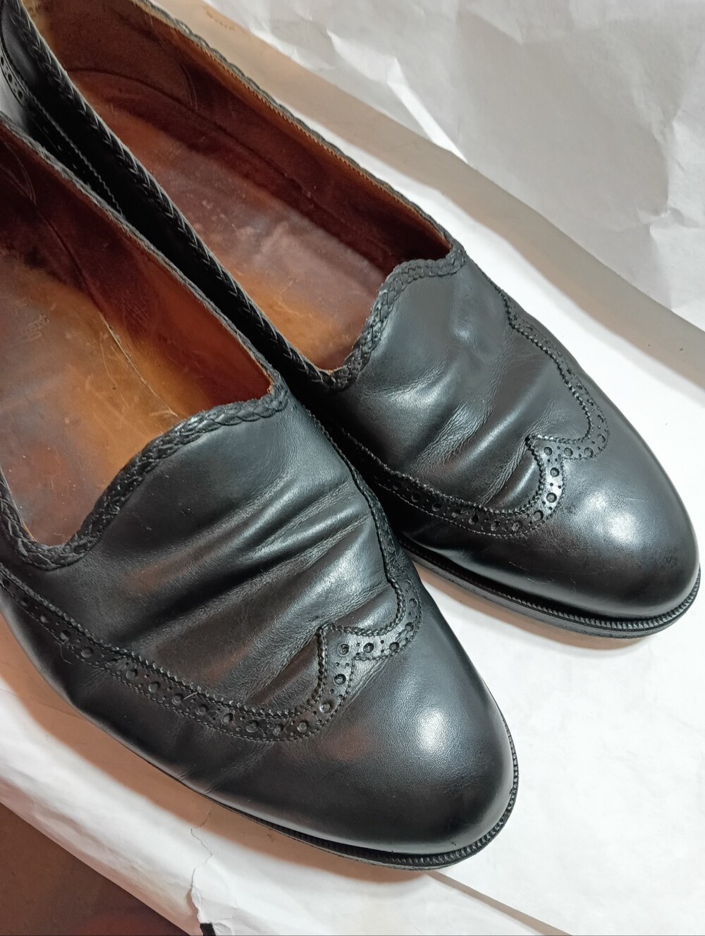 Paul Stuart Black Loafers  Edward Green. Size 12 D.